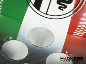 Alfa Romeo 4C Central MTA Control Cover - Carbon Fiber - Italian Theme + Alfa Romeo Badge - V1